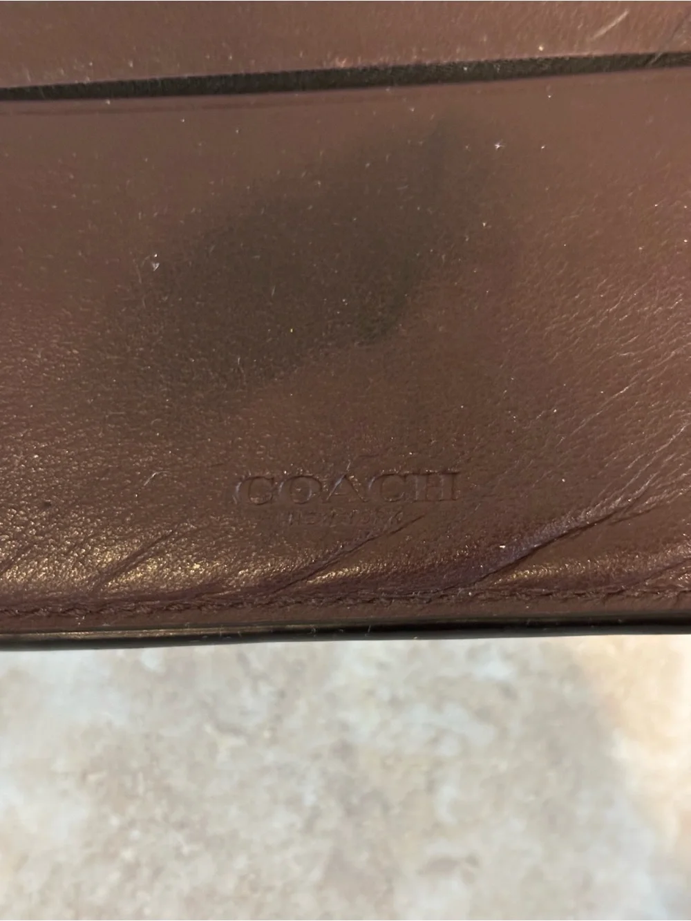 Coach Men's Dark Brown Signature Monogram Leather Bi-Fold Wallet